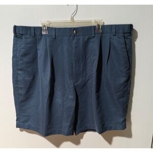 Roundtree &‎ Yorke Dress Shorts 46 Blue Pleated Classic Dadcore Business Casual